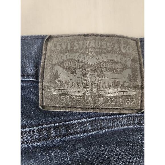 Levi's 513 Womens Jeans Dark Blue Wash 32x32 Denim Blue Stretch Elastic Ankles - Picture 8 of 8